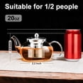 thumbnail image 2 of Glass Teapot Stovetop 20 OZ/600ml, Tea pot with Removable 18/8 Stainless Steel Infuser, Borosilicate Clear Tea Kettle, Teapot Blooming and Loose Leaf Tea Maker Tea Brewer for Camping, Travel, 2 of 6
