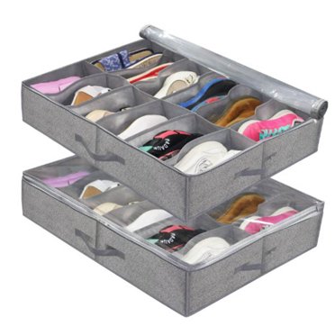 Contenant de Rangement sous le Lit, Sac sous le Lit Non Tissé Pliable Organisateur de Rangement pour Chaussures sous le Lit Bac de Rangement sous le Lit Esthétique Épurée