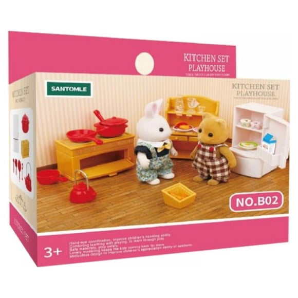 MELLCO Calico Critters Deluxe Kozy Bedroom Set Fashion Animal house Playset Bed Furniture and Accessories Included