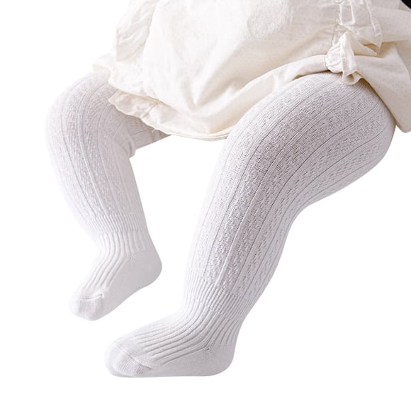 dmqupv Ballet Tights For Girls Kids Baby Girls Leggings Solid Knitted Pantihose Stretchy Spring Summer Pantyhose White,Size for 6-12 Months