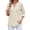 Beige, variant on HXWCHs Women's Solid T-Shirt Maternity Fit Elegant Women's Casual Blouse with Roll-Up Three Quarter Sleeve V-Neck Spring top for Business Wear S Beige
