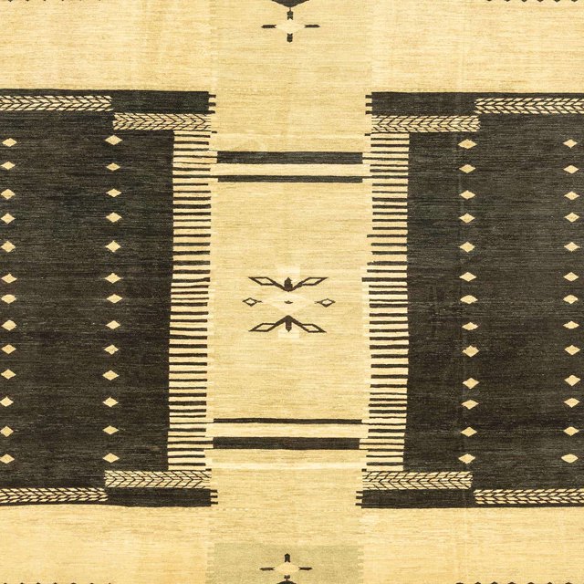 Ahgly Company Tapis d'Intérieur Carrés Abstraits Brun Foncé, Tapis de Zone Abstraits, 4 Pieds Carré