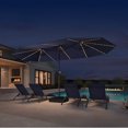 thumbnail image 2 of PURPLE LEAF 15ft Patio Market Umbrella with Solar LED and Base Double-Sided Pool Umbrellas for Pool Beach Deck Backyard Navy Blue, 2 of 9