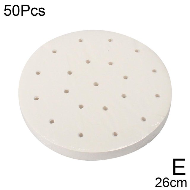 Steamer Paper Disposable With Holes Round Steamer Pad Bun Paper Silicone< B2A2