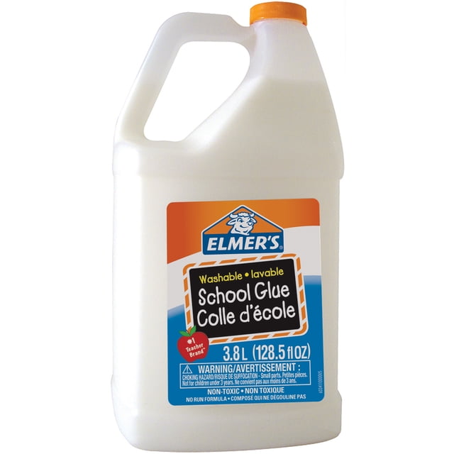 Elmer's Washable School Glue, White, Great for Making Slime, 3.8 L