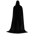 thumbnail image 1 of Unisex Solid Velvet Halloween Witch Cape - Multiple Sizes Accessory for Parties and Performances, 1 of 2