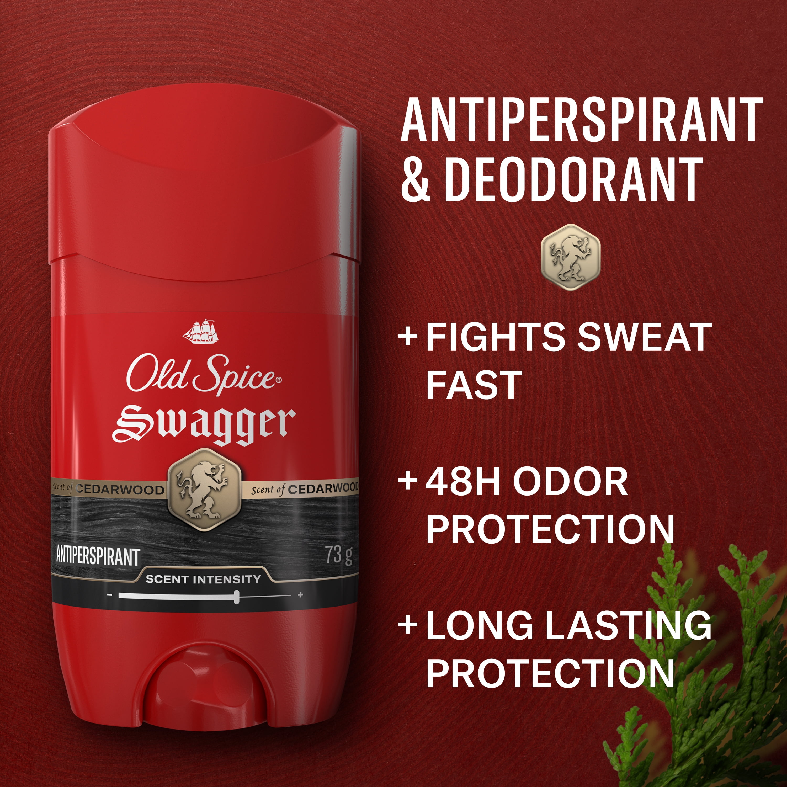 Antisudorifique et désodorisant pour hommes Old Spice Collection Rouge, parfum Swagger, protection durable, 73 g