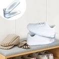thumbnail image 4 of Qonioi Adjustable Shoe Rack, 3-Tier Plastic Shoe Organizer for Closet, Clear Space Saving Shoe Storage Shelf for Dormitory Bedroom Entryway, 4 of 7