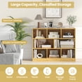 thumbnail image 4 of Patiojoy Wood Storage Cube Bookcase 3 Tier 8 Cube Open Shelf Storage Cabinet with Anti-Toppling Devices Multipurpose Bookshelf Burlywood, 4 of 9