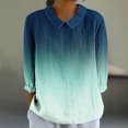 thumbnail image 1 of RXIRUCGD Haut Rétro Décontracté pour Femmes, Manches 3/4 Imprimées, Bleu Ciel, Taille : L, 1 of 5