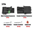 thumbnail image 2 of Unique Bargains 5 Kit 3 Pin Way Waterproof Electrical Connector Series Terminal 12 AWG Connectors Housing Terminals Sealed Wire for Car, 2 of 7