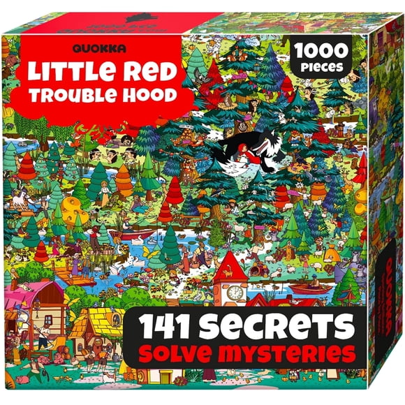 Quokka Casse-Têtes pour Adultes 1000 Pcs - Red Riding Hood - Casse-Têtes Fantastiques pour Adultes avec Tâches Secrètes et Conte de Fées