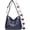 Blue, variant on Crossbody Bags for Women - Soft Leather Multi-pocket Purses Shoulder Handbags with Adjustable Shoulder Strap,Purple