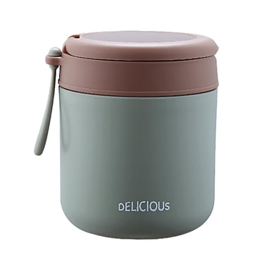 Insulated Food Jar, Vacuum Soup Thermos for Hot Food Adults, Stainless Steel Leak Proof Lunch Container with Folding Spoon for Office Camping Picnic Travel Outdoors