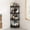 Black, variant on Bowayaoa Bathroom Corner Storage Shelf Organizer with Rolling Wheels, Detachable 4-Tier Shelving Unit, Drainage Holes & Guardrail