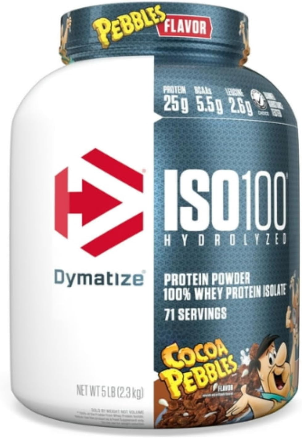 Dymatize ISO100 Hydrolyzed Protein Powder | 25g of 100% Whey Protein Isolate | Hydrolyzed for Fast Absorption, Easily Digestible, High Protein, Low Sugar | 5LB (Cocoa Pebble)