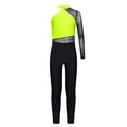 thumbnail image 3 of RUNQHUI Leotard Gymnastic for Girls One Piece Color Block Ballet Dance Jumpsuit Tumbling Skating Fluorescent Yellow 10, 3 of 7