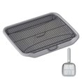 thumbnail image 3 of Pet Dog Toilet Potty Trainer Corner Portable Anti Splashing Detachable Training Gray, 3 of 9