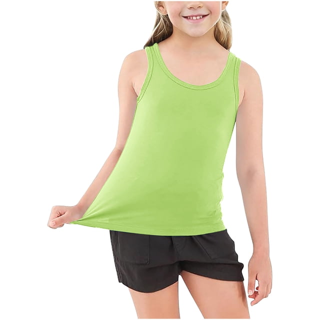 FAIWAD Toddler Boys Girls Tank Tops Kids Racerback Athletic Dance Tops Sleeveless Round Neck Camisole