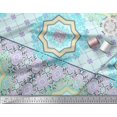 thumbnail image 2 of Soimoi Poly Georgette Fabric Check & Mandala Patchwork Decor Fabric Printed Yard 52 Inch Wide, 2 of 3