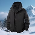 thumbnail image 2 of Sentmoon Men Winter Coats Solid Color Long Sleeve Hooded Neck Men Jacket Oversized Zipper Windbreaker Waterproof Fall Mens Clothes with Pockets Soft and Comfortable for Climbing and Hiking, 2 of 9