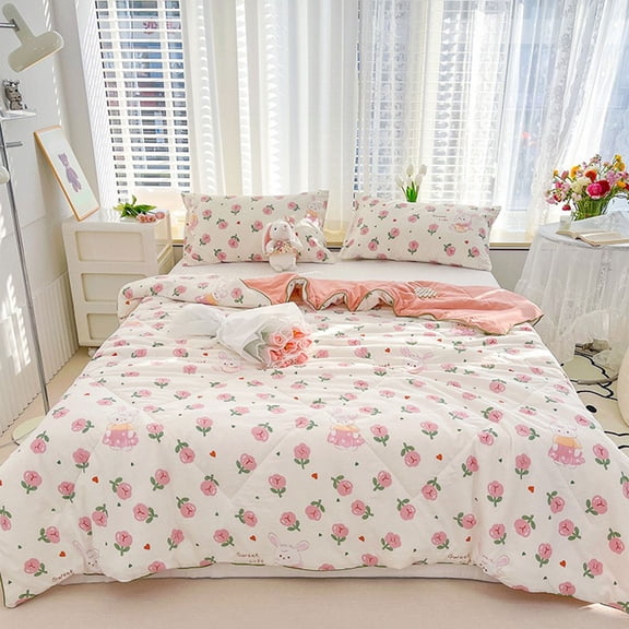 Friendly Plain Printed Washed Summer Quilt Ventilation Quilt 150x200cm