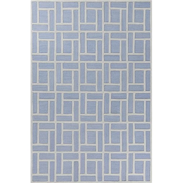 HomeRoots 352938 5 x 7 ft. Wool Ice Blue Area Rug