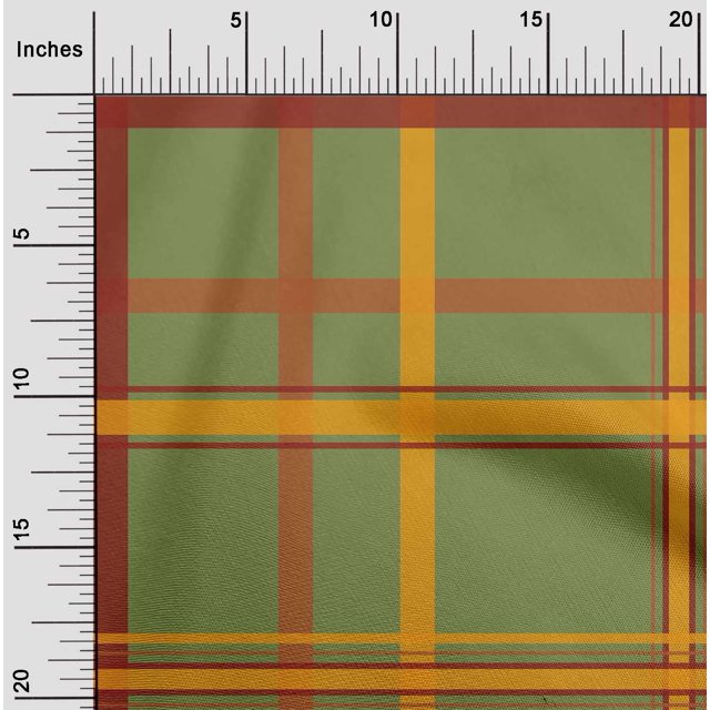 oneOone Cotton Cambric Fabric Madras Check Printed Craft Fabric BTY 56 Inch Wide