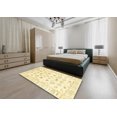 thumbnail image 4 of Ahgly Company Indoor Round Abstract Chrome Gold Yellow Oriental Area Rugs, 5' Round, 4 of 6