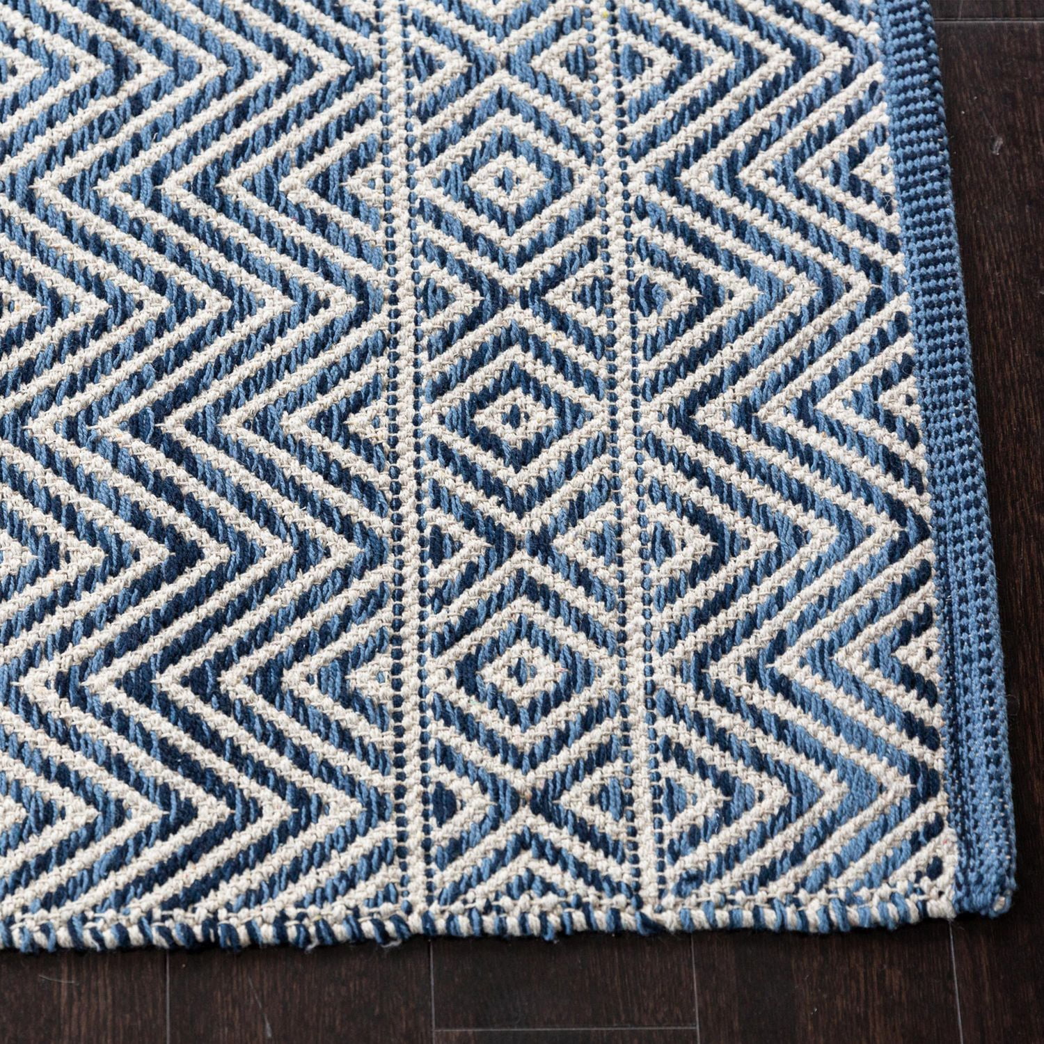Tapis tissé à plat en coton chevrons Fabstyles pour salon, couloir
