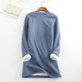 thumbnail image 3 of Chandail en Molleton Doublé Sherpa en Polaire pour Femmes, Chandail Chaud d'Hiver, Col Rond, Automne, Tunique de Détente, Rouge Melon D\'eau 2TG, 3 of 7