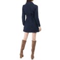 thumbnail image 3 of INSPIRE CHIC Veste en Denim Longue pour Femme à Revers Cranté, Manches Longues, Boutonnée, Ceinturée, TP Bleu Foncé, 3 of 8
