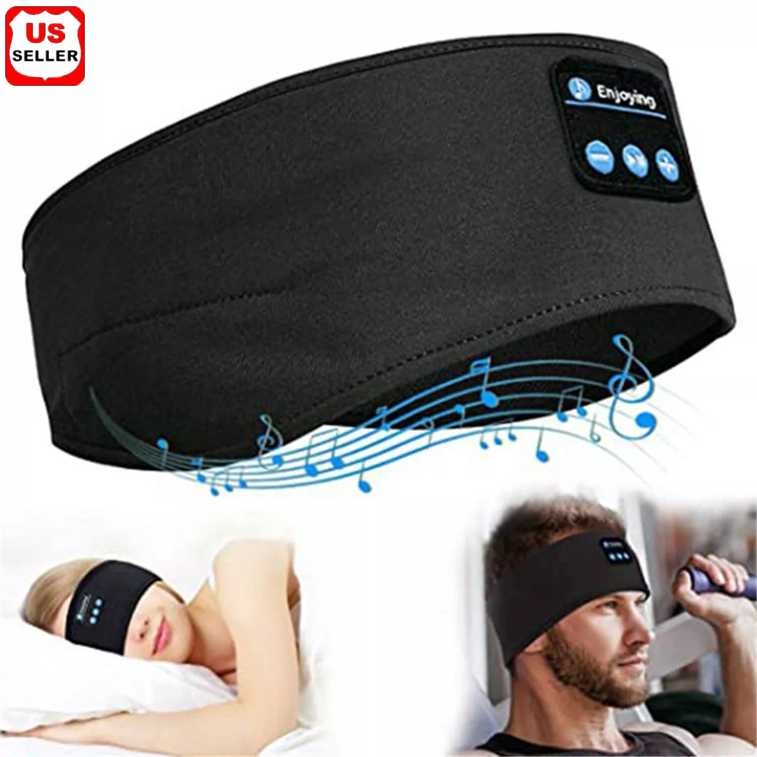 LINKPAL Sleeping Headphones Bluetooth Headband, Soft Long Time Play Sleeping Headsets with Built in Speakers Perfect for Workout,Running,Yoga,Travel, Darkgray