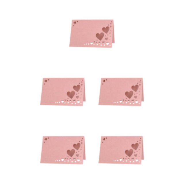 Youkk 50pieces Lasting Impression With Heart Hollowed Table Namecards Heart Hollow Name Place Card pink 5Set