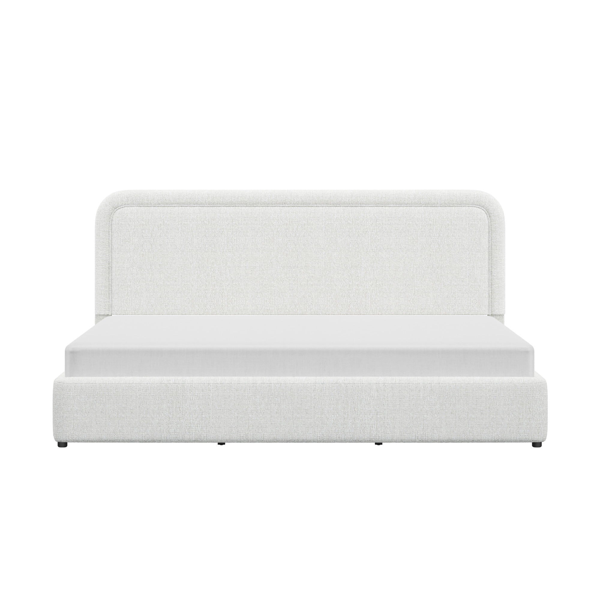 Lit plateforme double Juliet en tissu bouclé – Better Homes & Gardens, couleur ivoire