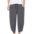 thumbnail image 1 of Birdeem Pantalon Court Ample Décontracté en Coton et Lin pour Homme, 1 of 12