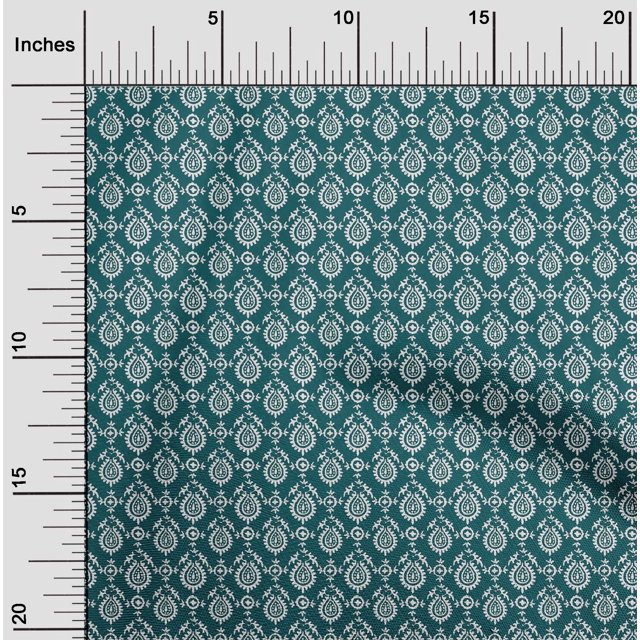 oneOone Cotton Flex Fabric Floral Block Printed Craft Fabric BTY 40 Inch Wide