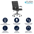 thumbnail image 4 of Mid-Back Black Leather Executive Swivel Chair with Chrome Base and Arms, 4 of 9