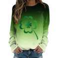 thumbnail image 1 of QIPOPIQ Chandails à Manches Longues pour Femmes T-Shirts de la Saint-Patrick Chandail Shamrock T-Shirt Vert Hauts T-Shirts de la Saint-Patrick Tuniques à Col Rond pour Dames T-Shirts de Fête T-Shirts Graphiques Aubaines, 1 of 4