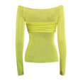 thumbnail image 3 of Women's Fashion Off Shoulder Long Sleeve Tees Slim Fit Stretchy Top - Solid Color, Backless, Perfect for Spring, Fall and Various Occasions, 3 of 4