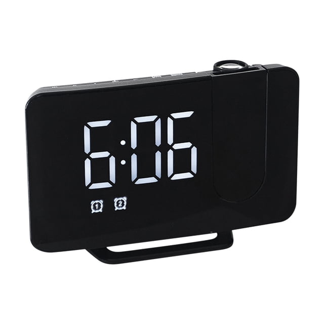 Boovnll Alarm Clock, Lcd Projection Digital Weather Snooze Alarm Clock Led Backlight Color Display, Clock, Alarm Clocks for Bedrooms, Alarm Clocks