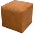 thumbnail image 1 of Ottomane Carrée en Cuir Cognac Tan au Design Moderne Mi-Siècle Lou, 1 of 4
