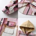 thumbnail image 3 of WEIYLL Hauts pour Garçons Tendance Enfants Manches Longues Col à Revers Chemise Imprimée à Carreaux Manteaux Roses pour 3-4 Ans, 3 of 4
