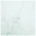 thumbnail image 1 of vidaXL Table Blanche 80x80 cm 6 mm Verre Trempé avec Design Marbre, 1 of 4