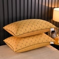 thumbnail image 3 of Danhjin Polished Headrest 1PC Headrest Core Embroidery Solid Color Brushed Fabric Quilted Quilted Pillow Pillows, 3 of 6