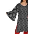 thumbnail image 4 of Moomaya Robe Tunique Mini à Manches Kimono Imprimées à Col Rond pour Femmes Vêtements, 4 of 5