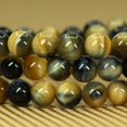 thumbnail image 3 of Bracelet Extensible Unisexe en Perles Rondes de 6 mm en Oeil de Tigre Bleu Doré Naturel, 3 of 5