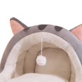 thumbnail image 3 of GROWTH TANK Lit pour Chat Grotte Semi-Fermée Cachette Confortable Tapis Intérieur Détachable Gris G, 3 of 9