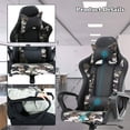 thumbnail image 4 of BestOffice Ergonomic High-Back Office Chair, Executive Swivel PC Task Chair with Lumbar Support, PU Leather, Camo White, 4 of 7