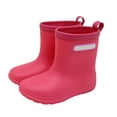 thumbnail image 2 of Bmisegm Bébé Enfants Bottes de Pluie Faciles à Enfiler pour Tout-Petit Petit Enfant Bottes de Pluie Courtes Chaussures Légères pour Jours de Pluie Bottes Garçons Rouge 7.5, 2 of 9